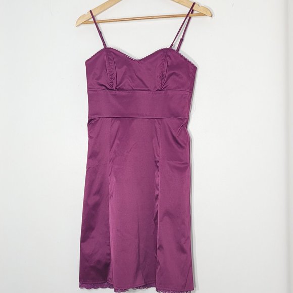 Smart Set Women's Purple Zipper Closure Thin Adjustable Short Strap Dress Size 1 - Picture 1 of 14